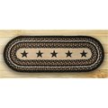 Earth Rugs Oval Patch Rug  Black Stars 8826313BS